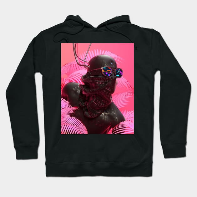 Neon Pink Jungle Man Hoodie by Alexander S.